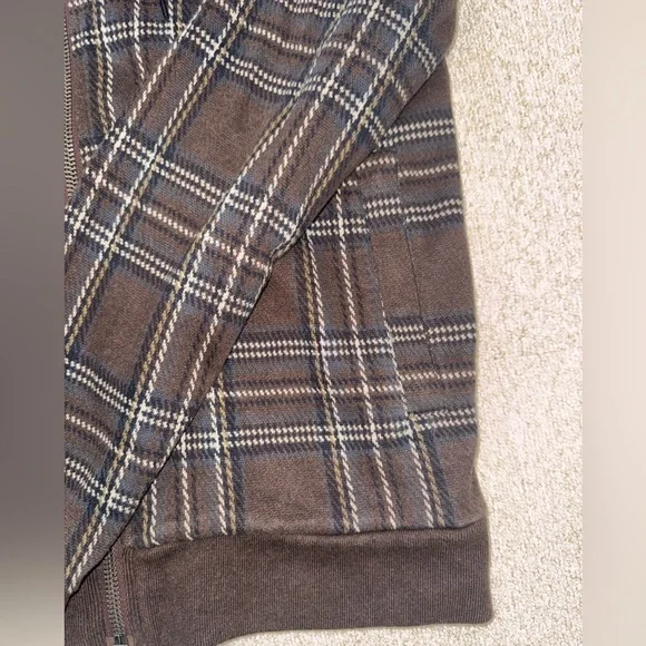 Marc by Marc Jacobs Plaid Zip-Up Hoodie Jacket – Brown & Navy - Picture 4 of 10